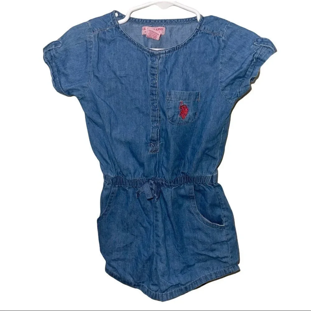 4/$25 - U.S. Polo Assn. Denim Girls Romper‎